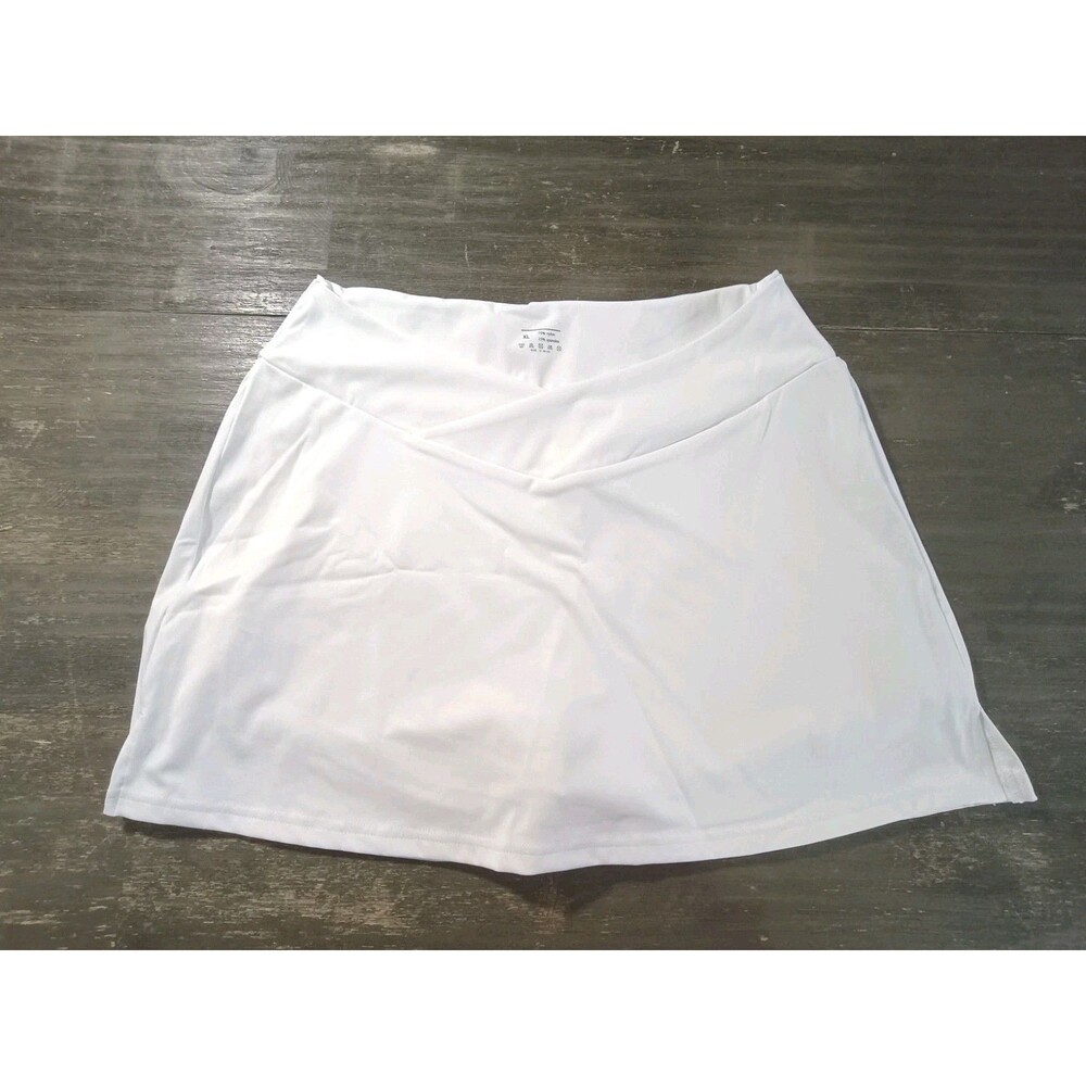 OQQ White Tennis Mini Skirt Skort New Size XL